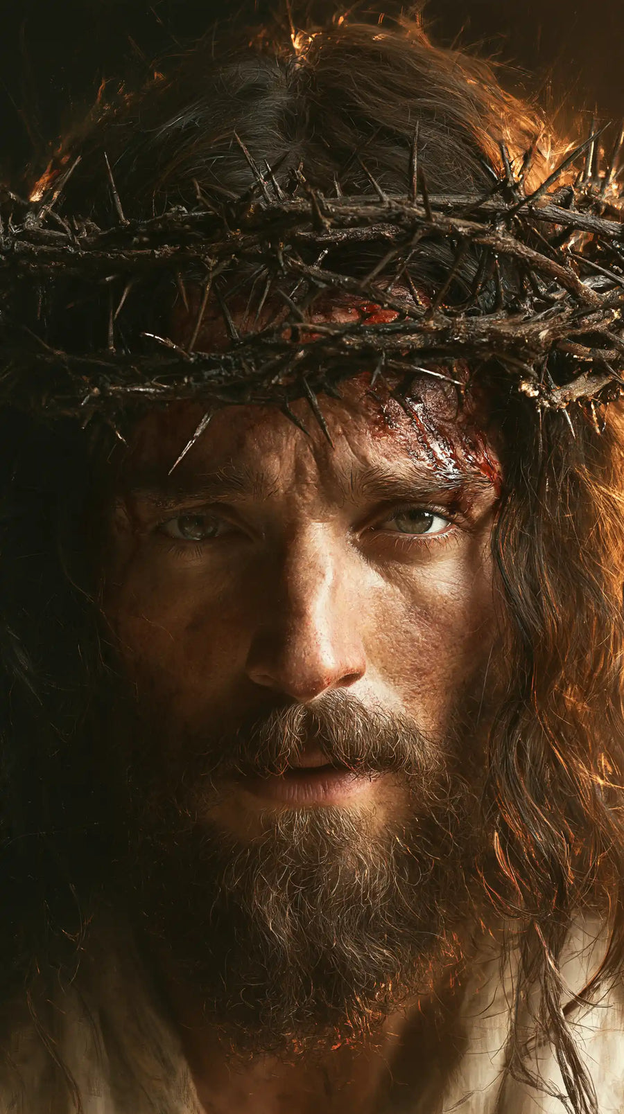 Jesus Crowned with Thorns — The Blue Gaze beneath the Low Crown