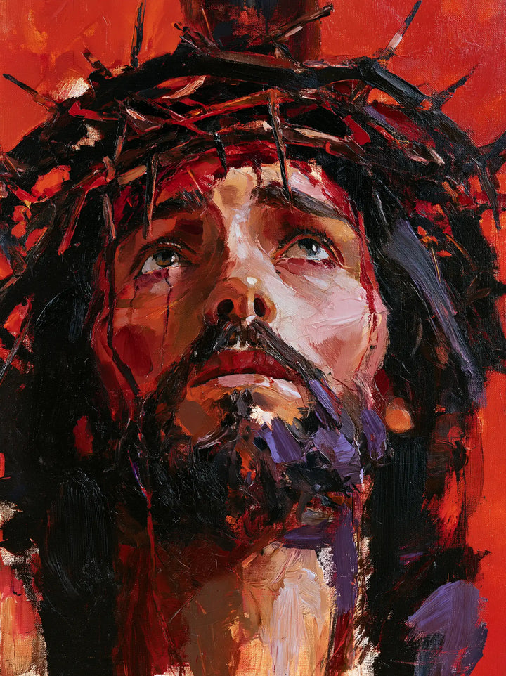 Jesus Crowned with Thorns — The Face above the Violet River