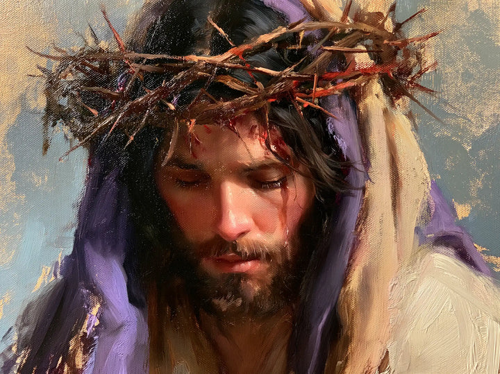 Jesus Crowned with Thorns — The Ivory Veil of Contemplation
