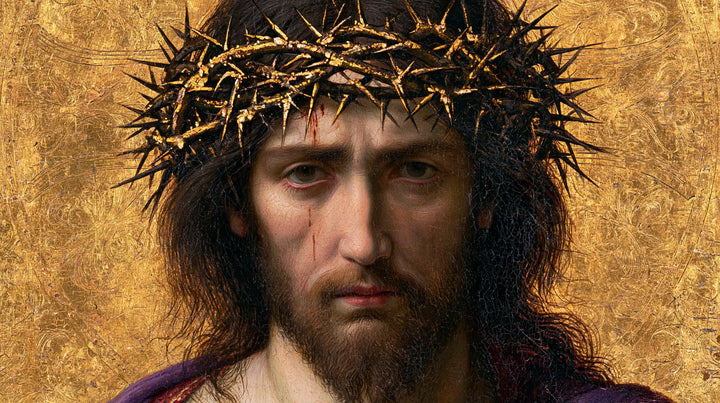 Jesus Crowned with Thorns — The Austere Gaze in Hammered Gold