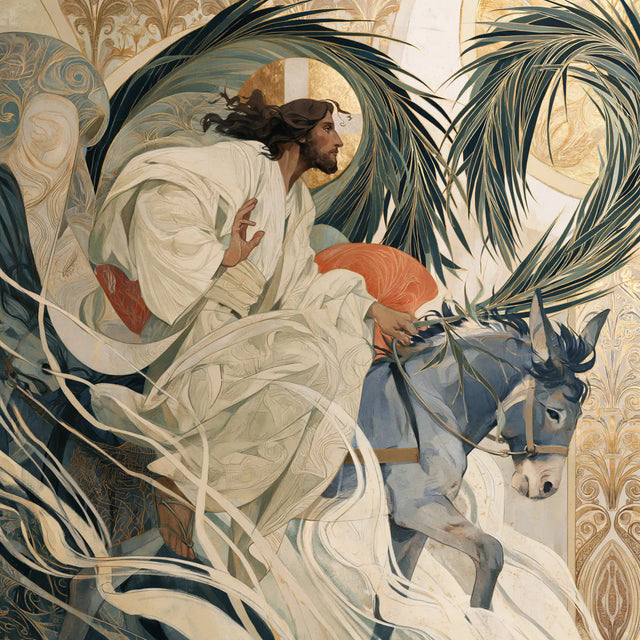 Jesus Enters Jerusalem – Sacred Art Nouveau · Square no. 3