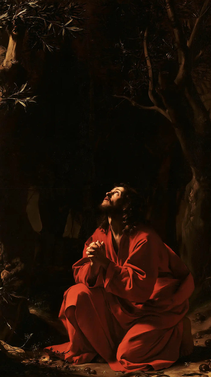 Jesus in Gethsemane - Caravaggio Tenebrism · Portrait n° 5