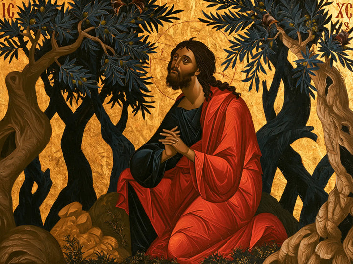Jesus in Gethsemane — The Gaze in the Ember Garden