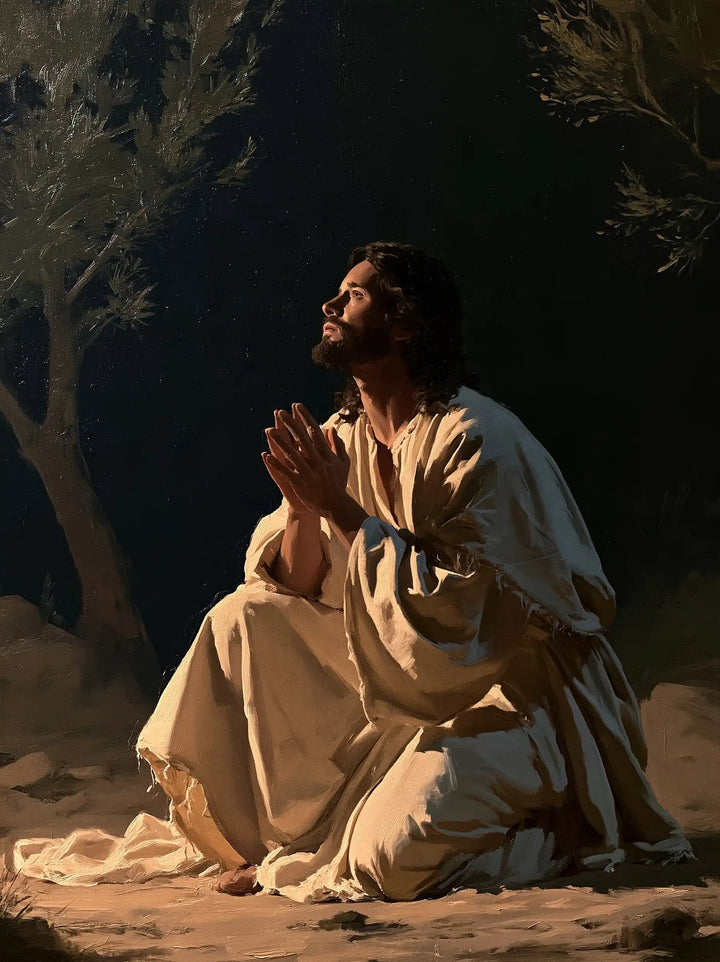 Jesus in Gethsemane — The Quiet Radiance of White Robes