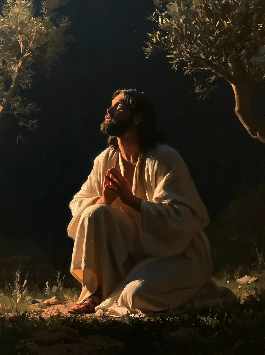 Jesus in Gethsemane — The Gaze beneath the Bronze Olive Tree