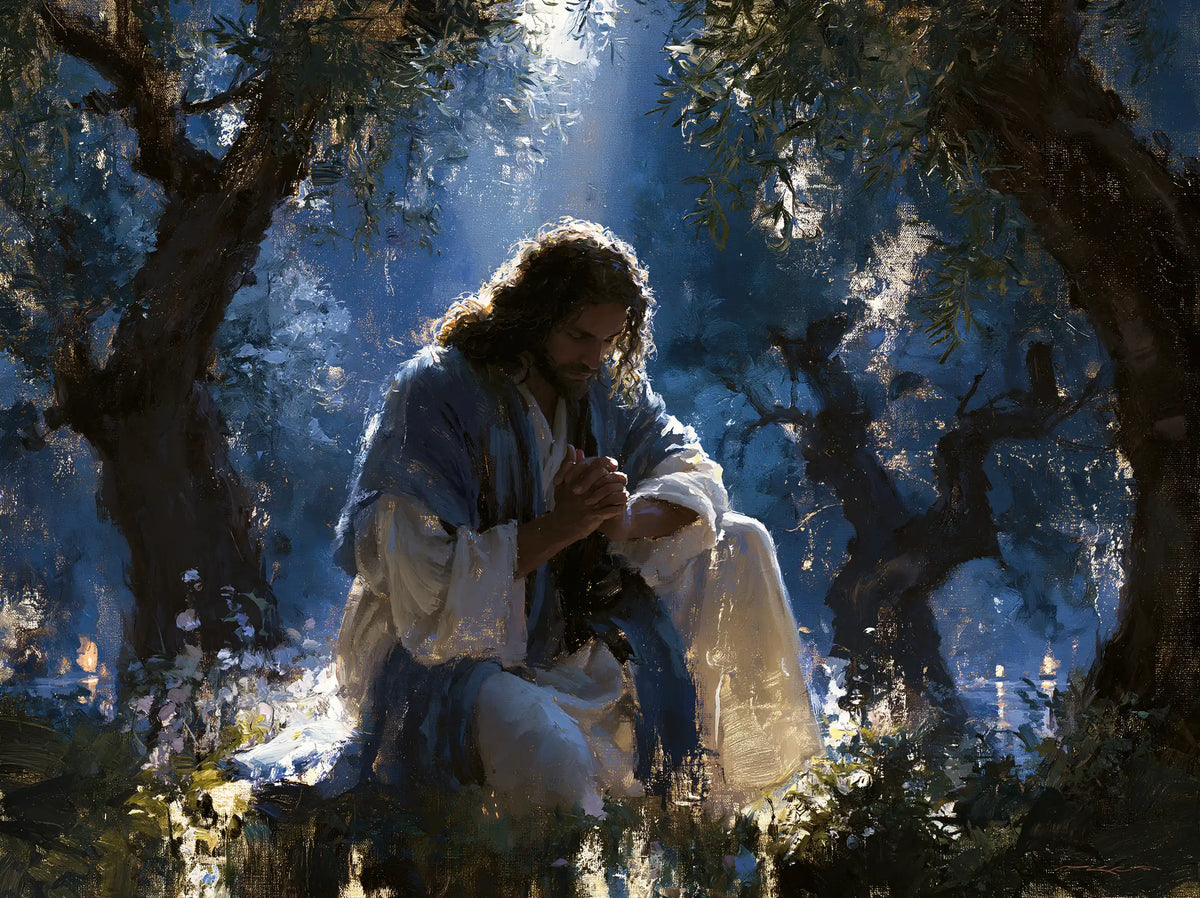 Jesus in Gethsemane — The White Knee in the Night Beam