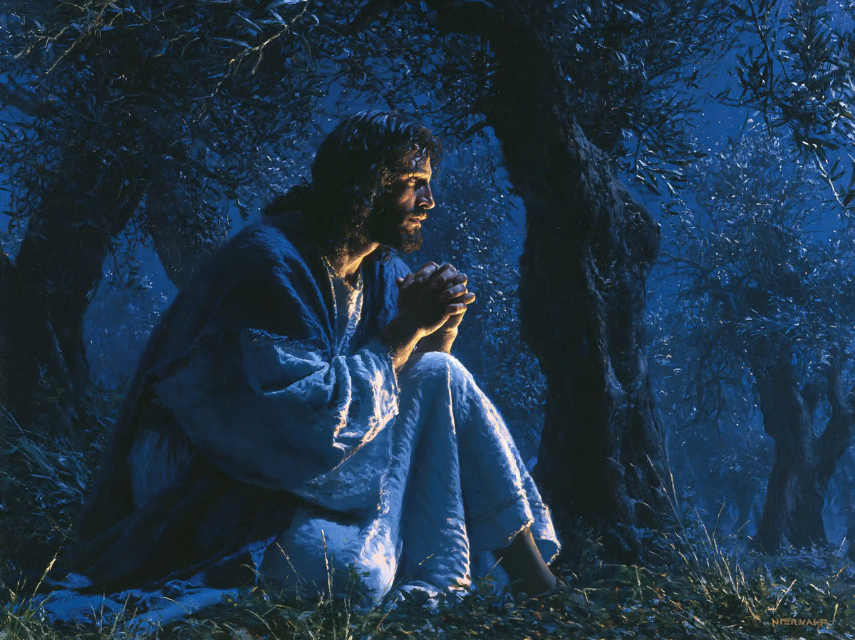 Jesus in Gethsemane - Midnight Blue Chiaroscuro · Landscape n° 3