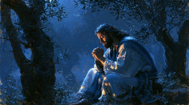 Jesus in Gethsemane — Hands in the Blue Coolness