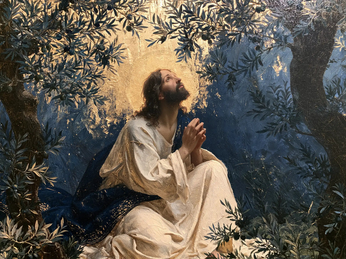 Jesus in Gethsemane — Prayer before Golden Radiance