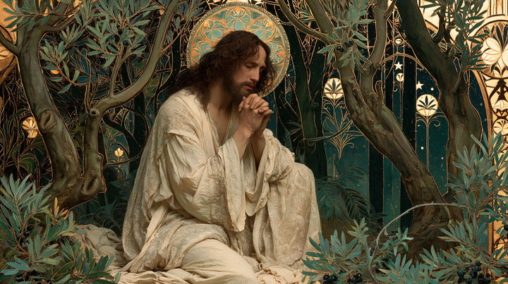 Jesus in Gethsemane — The Flowered Circle of Silence