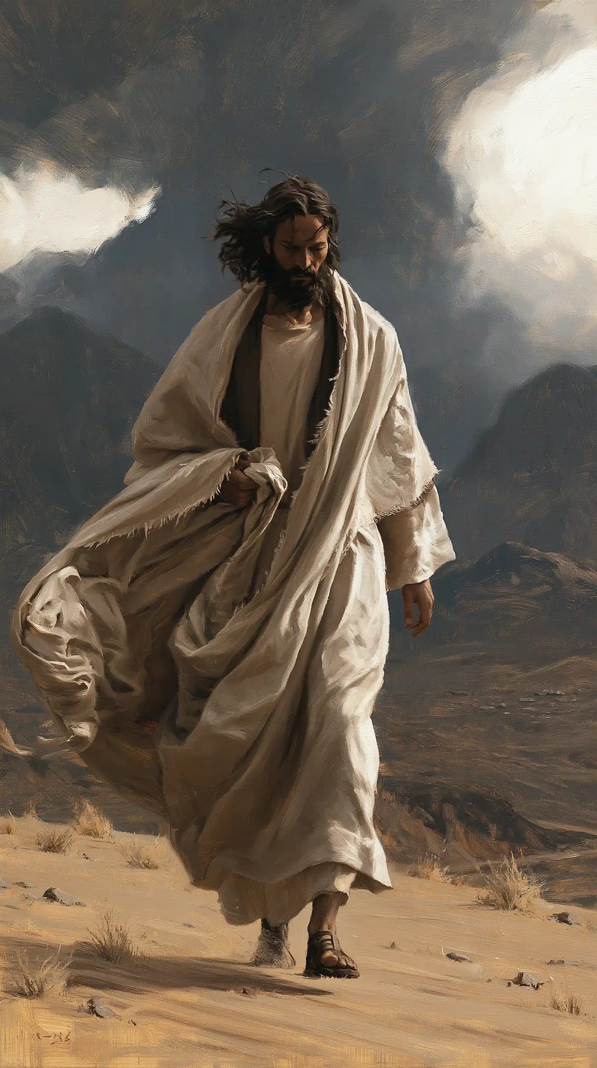 Jesus in the Desert — Linen in the Throat of the Wind