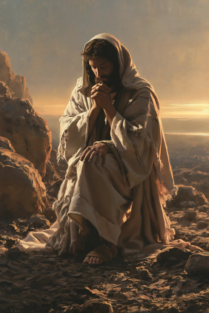 Jesus in the Desert — Prayer beneath the Honey-Coloured Veil