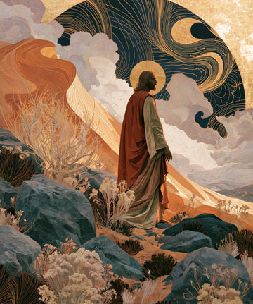 Jesus in the Desert - Sacred Art Nouveau · Portrait n° 44