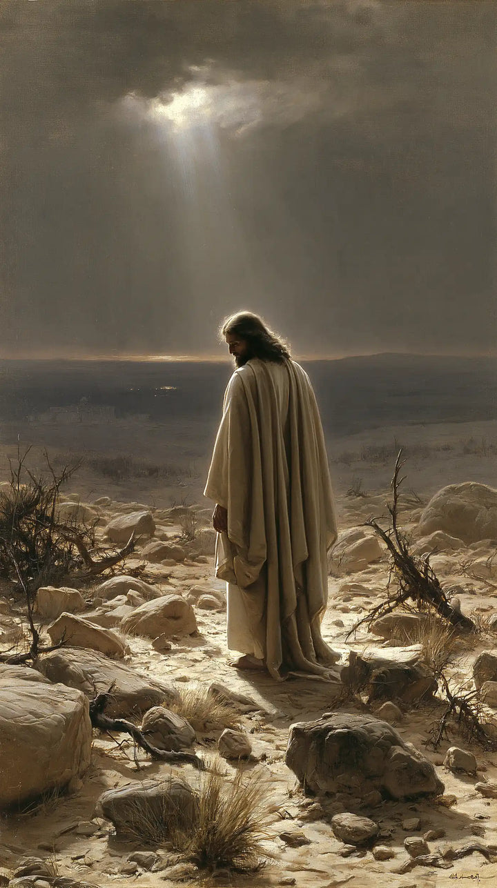 Jesus in the Desert — The Thread of Light upon the Inclined Shoulder