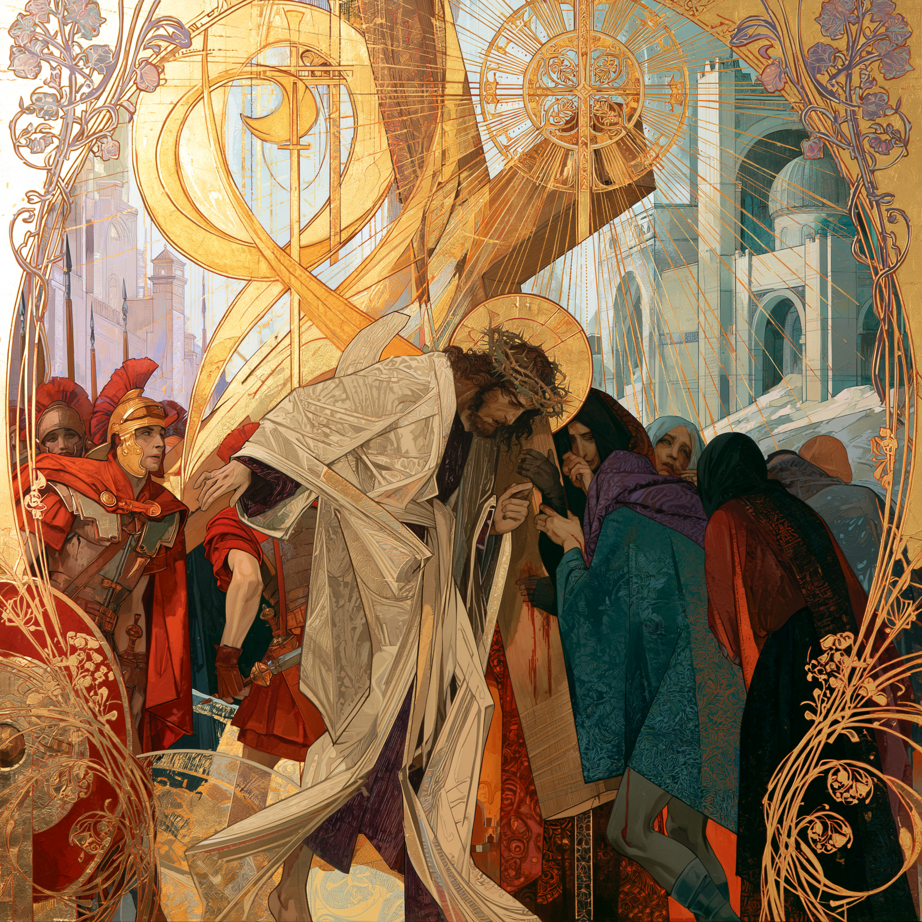 The Stations of the Cross - Sacred Art Nouveau · Square n° 3