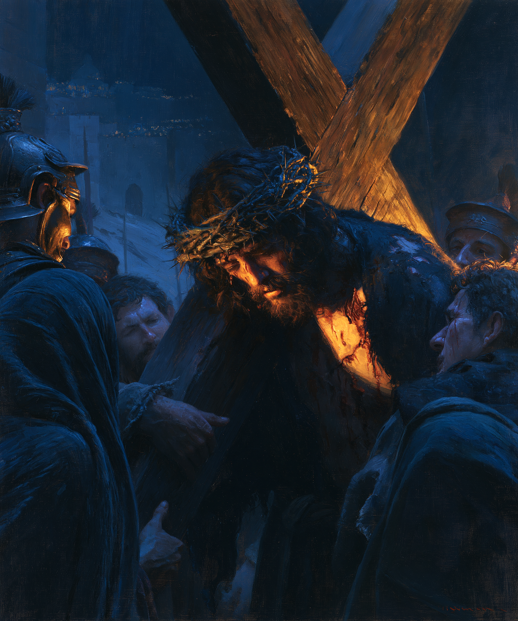 The Stations of the Cross - Light-dark midnight blue · Portrait n° 20