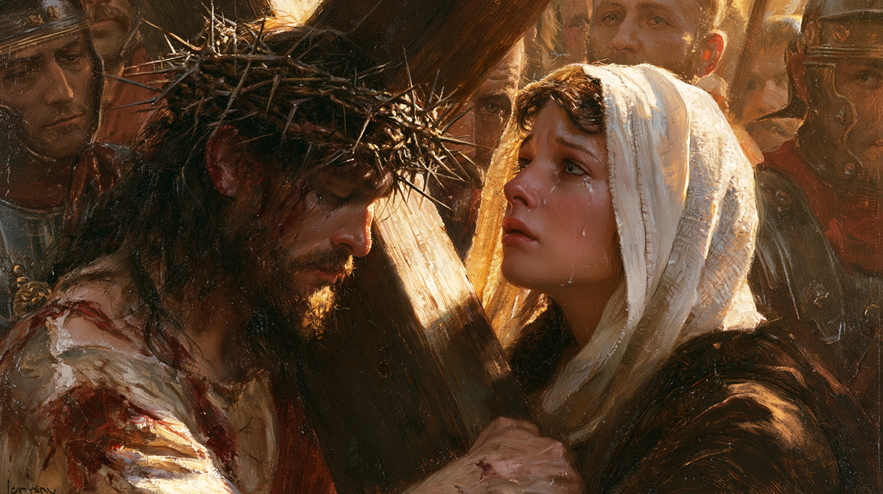 The Stations of the Cross - Jesus meets his mother · Landscape n° 14