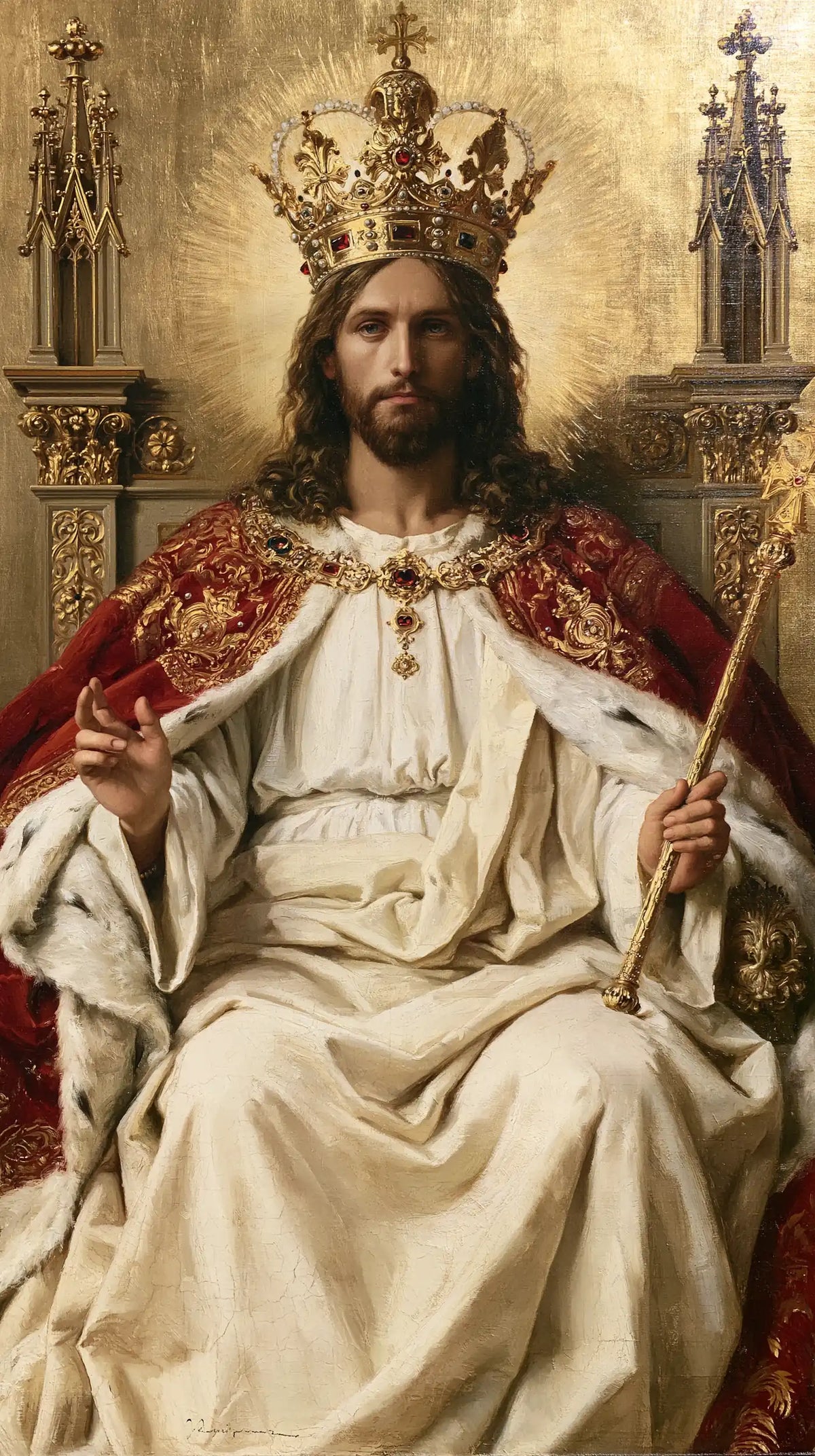 Jesus the King - Red, Ivory and Gold · Portrait n° 2