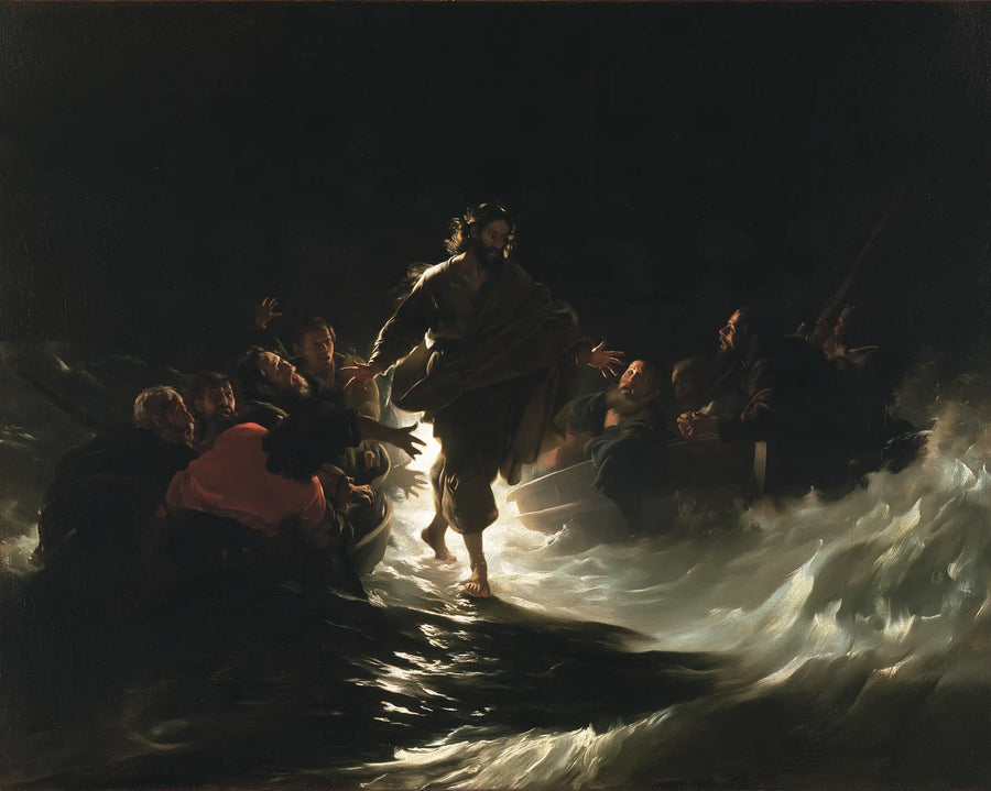 Jesus Walking on Water - Caravaggio Tenebrism · Landscape n° 4