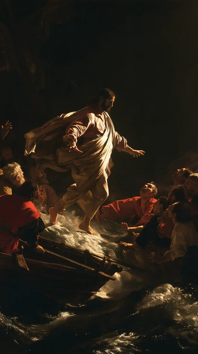 Jesus Walking on Water - Caravaggio Tenebrism · Portrait n° 11