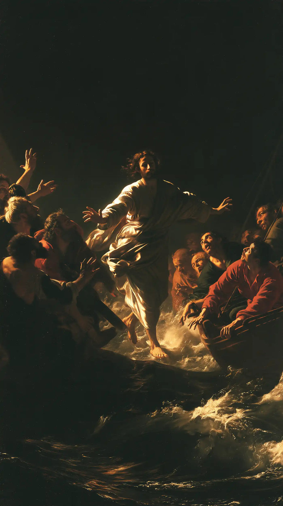 Jesus Walking on Water — The Circle of Faces in the Sea’s Night