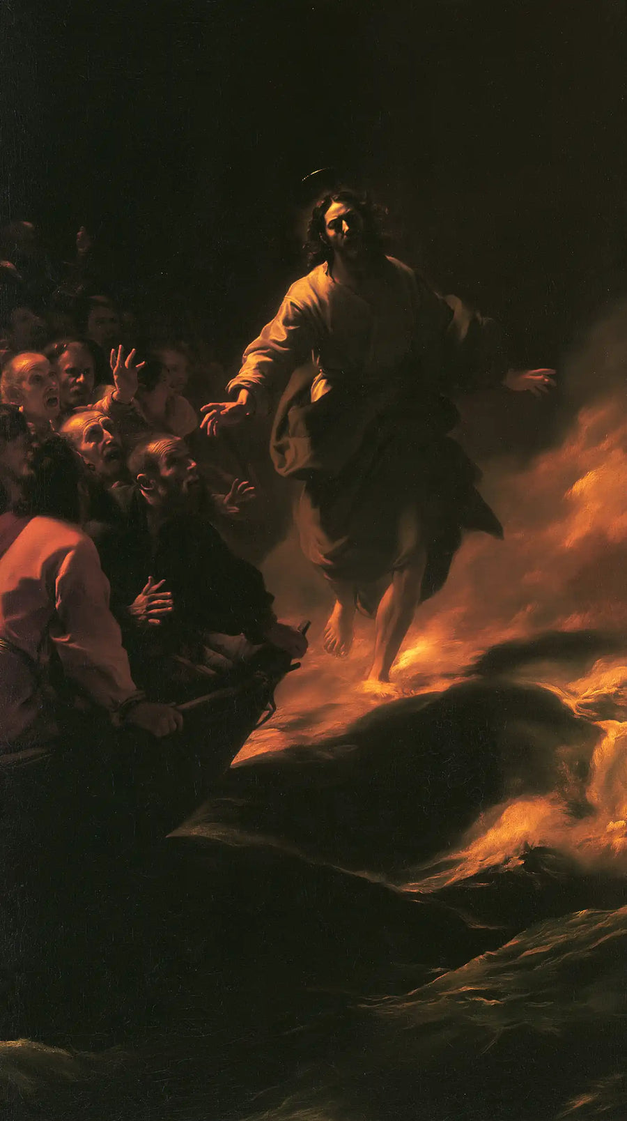 Jesus Walking on Water — The Swell with Ember Reflections