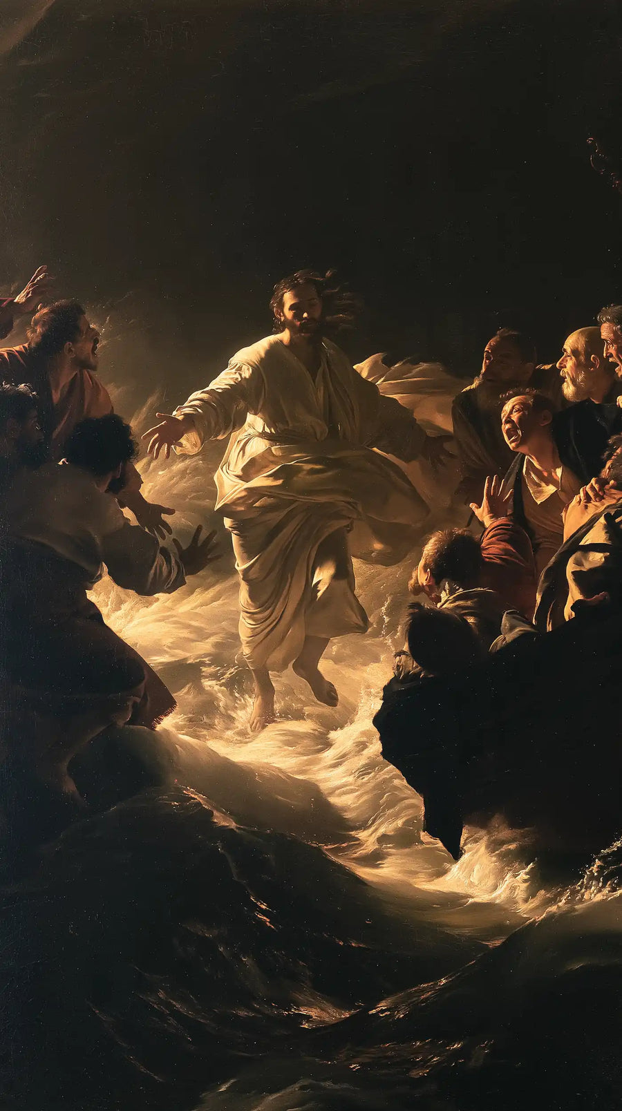 Jesus Walking on Water — The Golden Way between the Prows