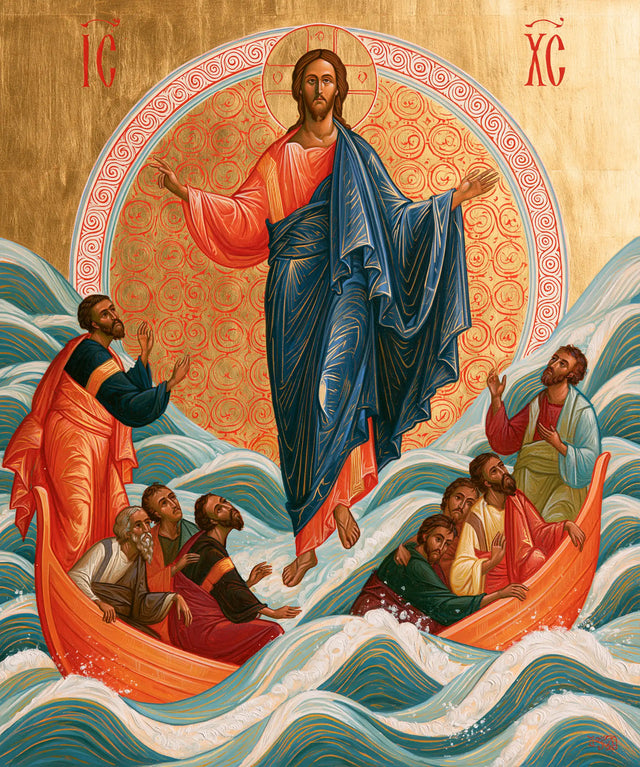 Jesus Walking on Water — The Rose Medallion above the Waves