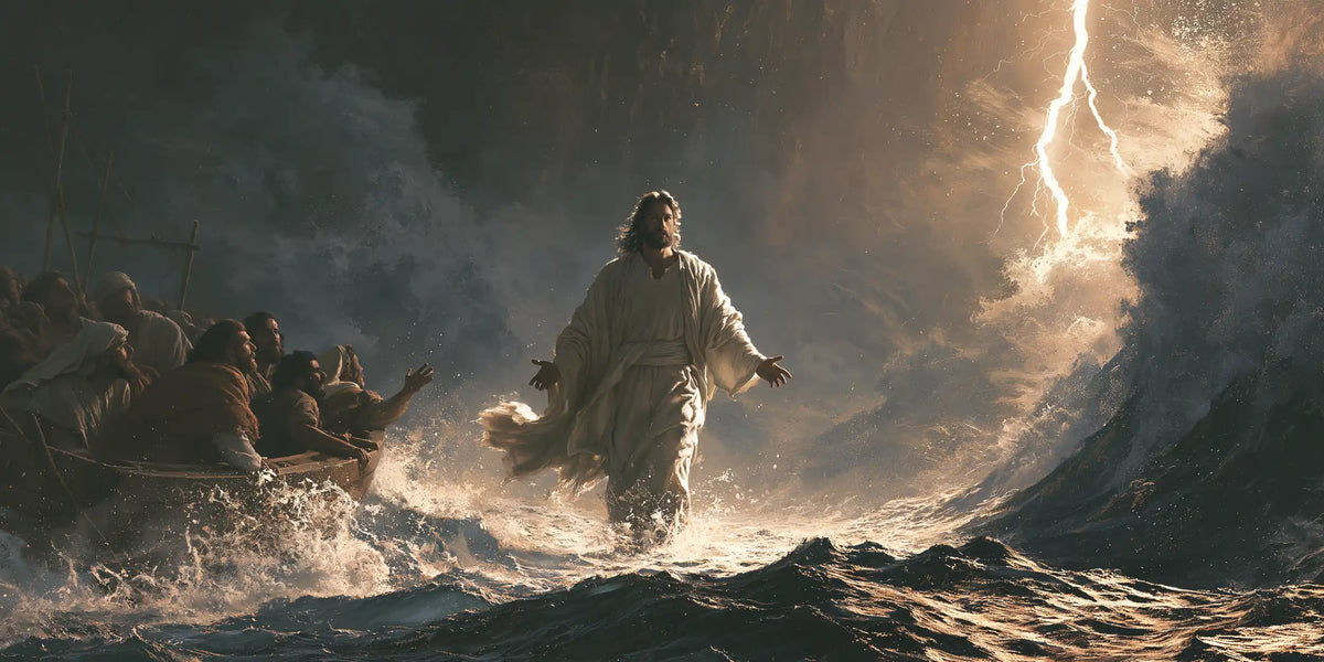 Jesus Walking on Water — Peace beneath the Rending Lightning
