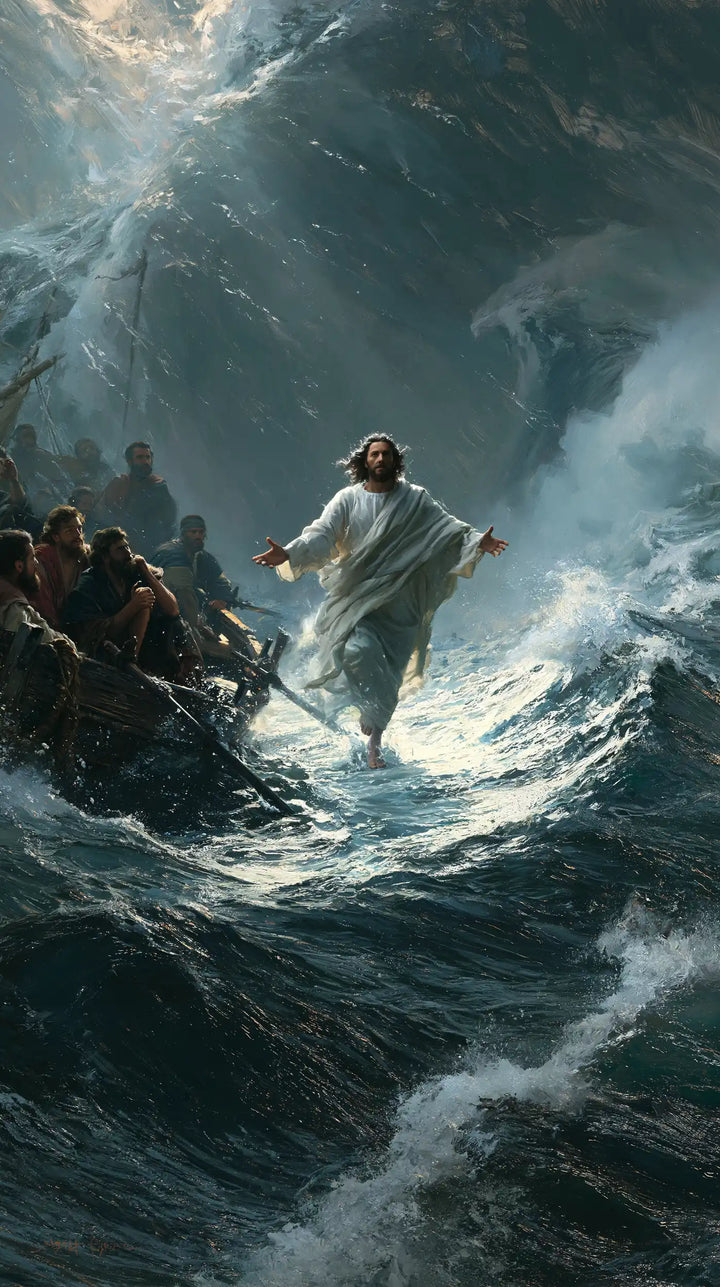 Jesus Walking on Water — Open Arms in the Blue Passage
