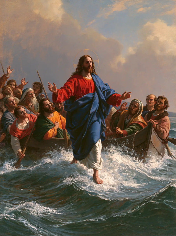 Jesus Walking on Water — Blue in the Crown of Witnesses