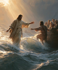 Jesus Walking on Water — The Pale Hand above the Shifting Threshold