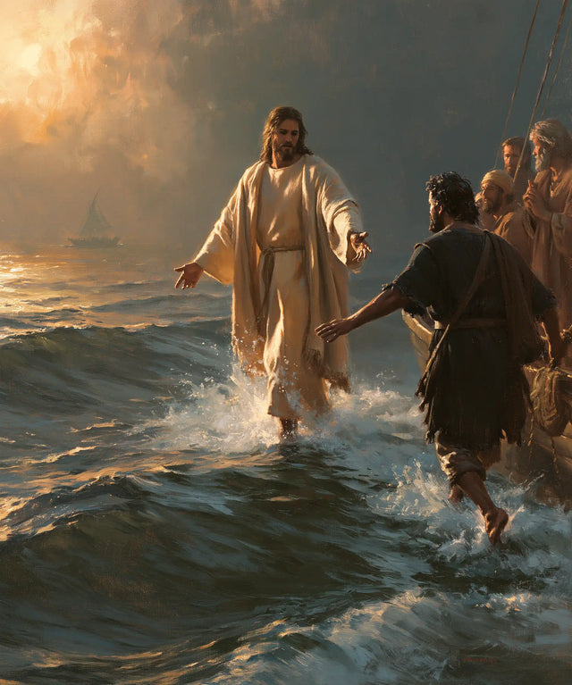 Jesus Walking on Water — The Golden Welcome before the Hesitant Step
