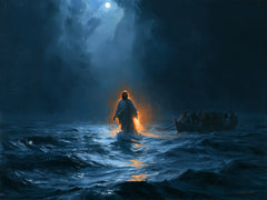 Jesus Walking on Water — The Low Glow beneath the Vast Sky