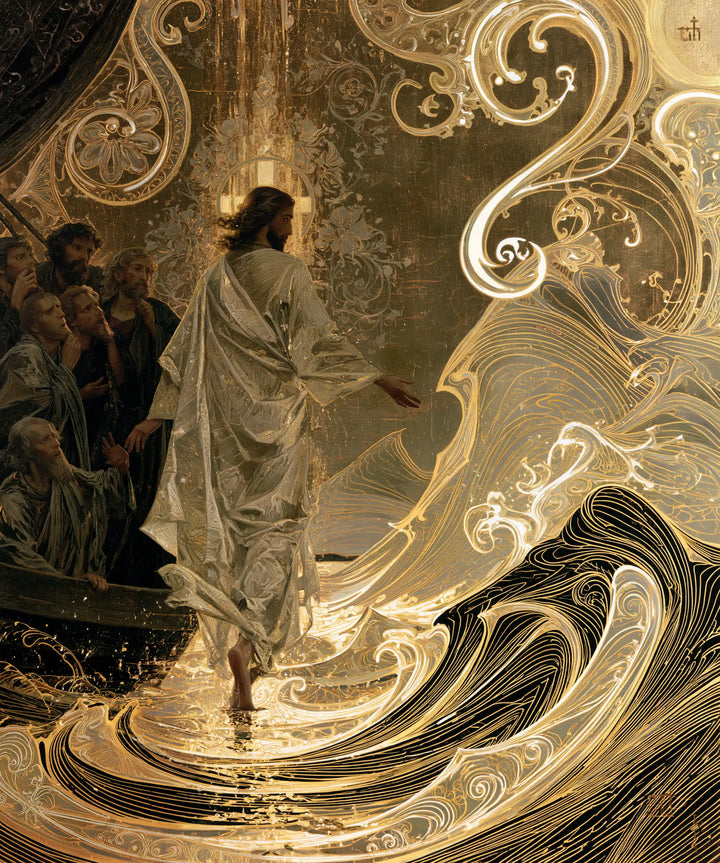 Jesus Walking on Water — The Ivory Back before the Chiselled Sky