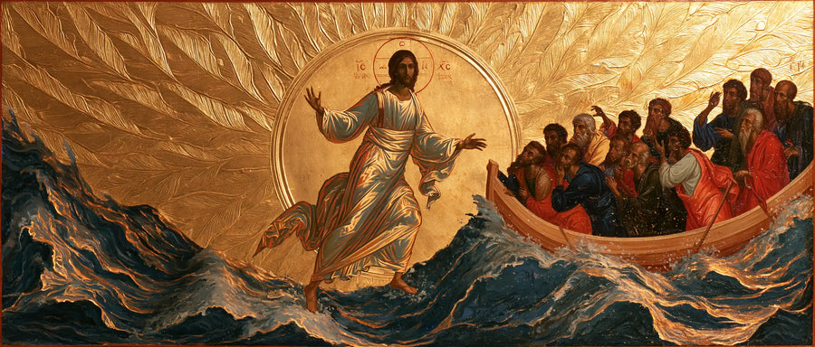 Jesus Walking on Water — The Golden Oval behind the Crossing
