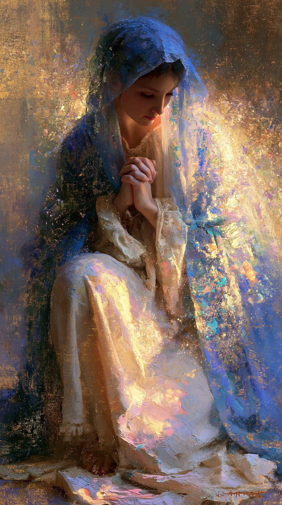 Virgin Mary in Prayer - Impressionist · Portrait n° 5