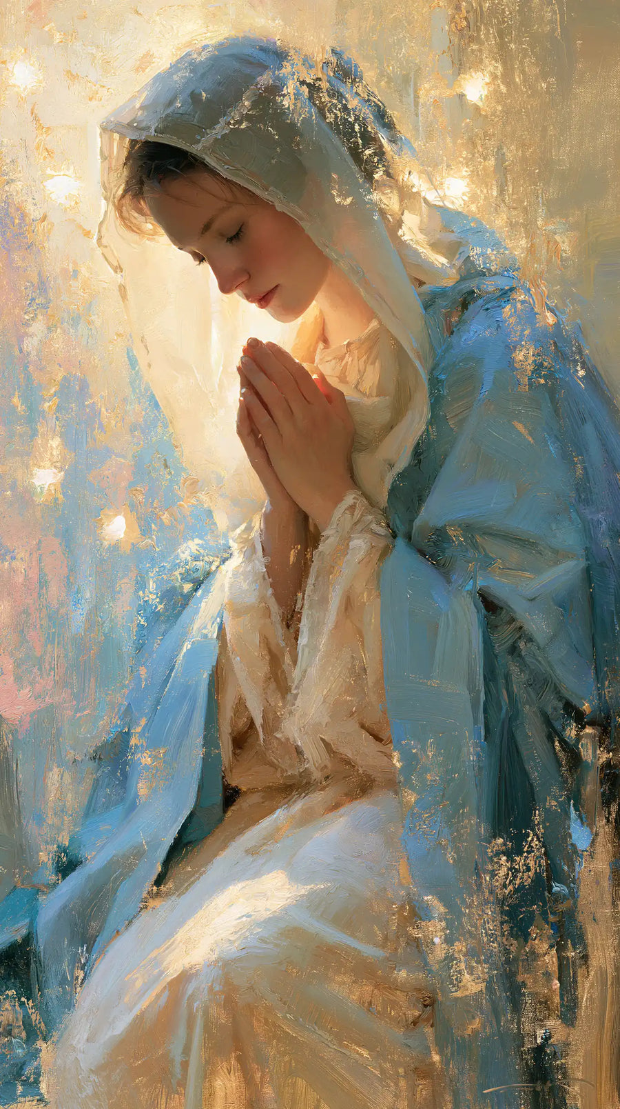 Virgin Mary in Prayer - Impressionist · Portrait n° 16