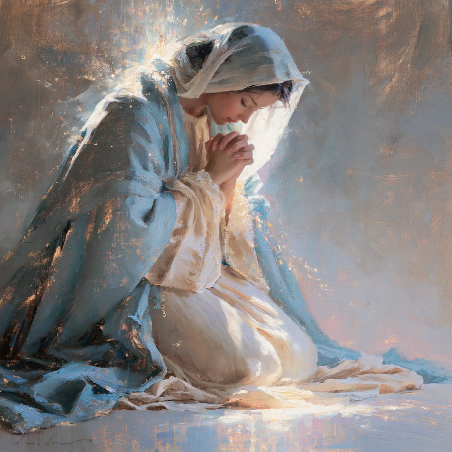 Virgin Mary in Prayer - Impressionist · Square n° 2