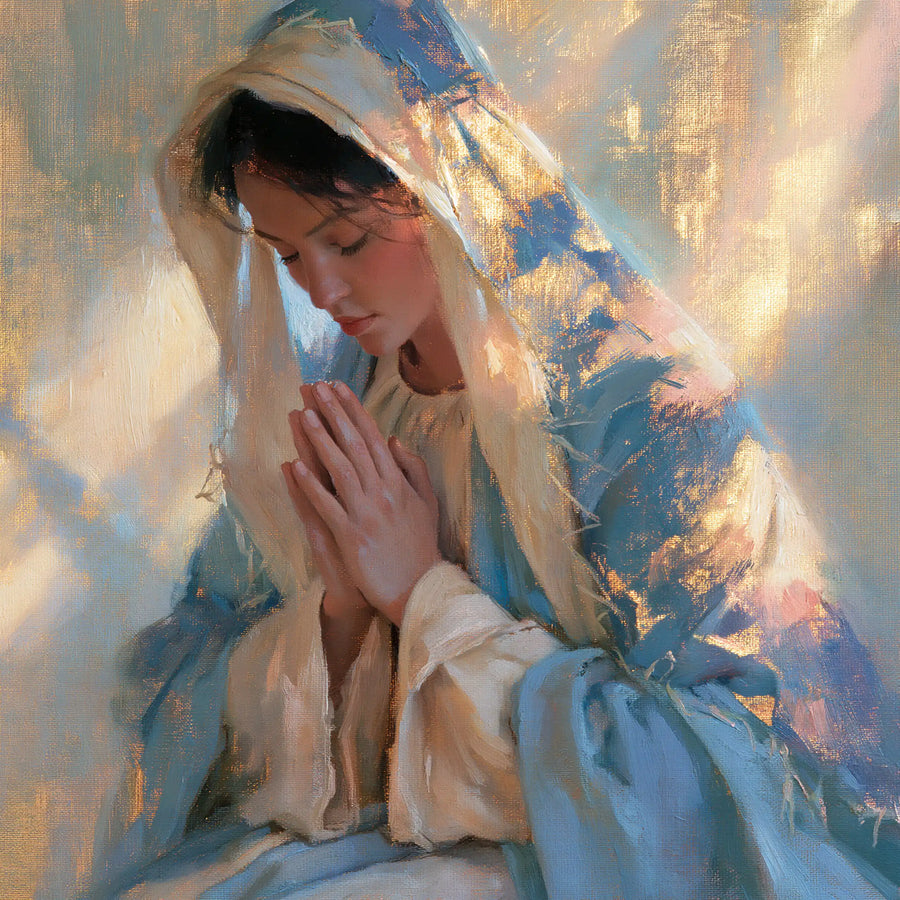 Virgin Mary in Prayer - Impressionist · Square n° 3