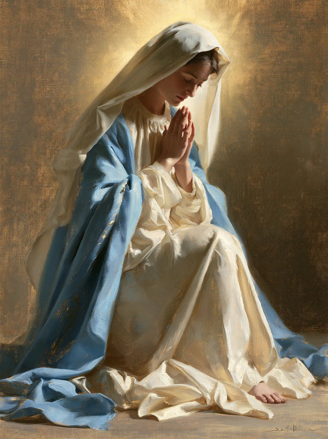 Virgin Mary in Prayer — Prayer with an Uncovered Foot
