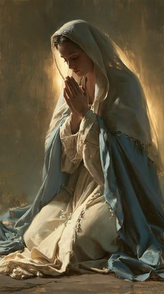 Virgin Mary in Prayer — The Shelter of the Grey Veil