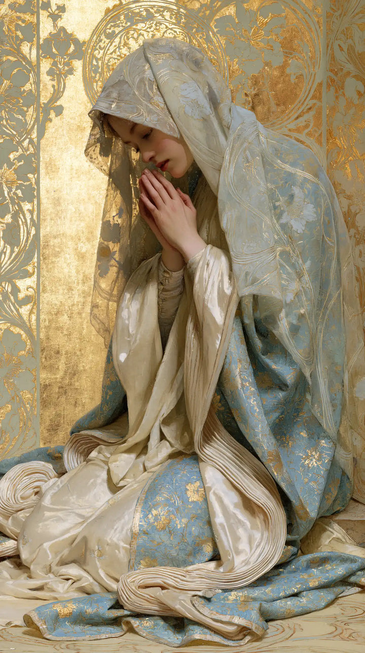 Virgin Mary in Prayer - Sacred Art Nouveau · Portrait n° 3