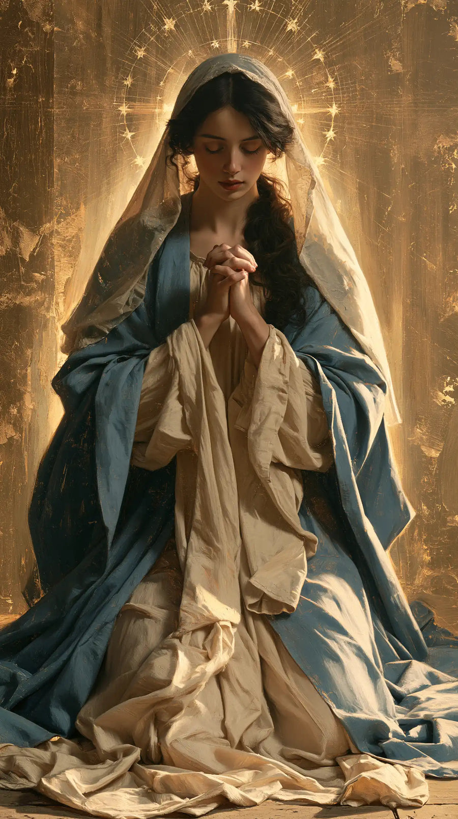 Virgin Mary in Prayer - Sacred Gold · Portrait n° 14