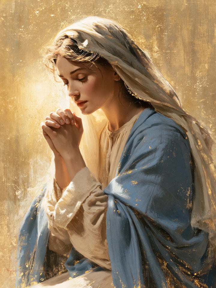Virgin Mary in Prayer — The Pale Strand at the Edge of Silence