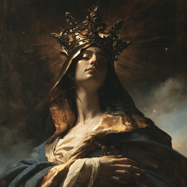 Mary Queen of Heaven - Black and Gold · Square n° 2