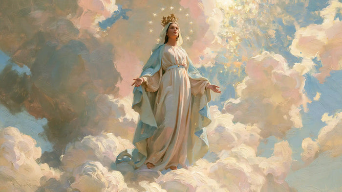 Mary, Queen of Heaven — The Crown at the Dawn of Pink Clouds