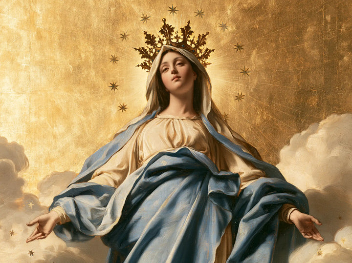Mary, Queen of Heaven — The Great Drapery Beneath the Branching Crown