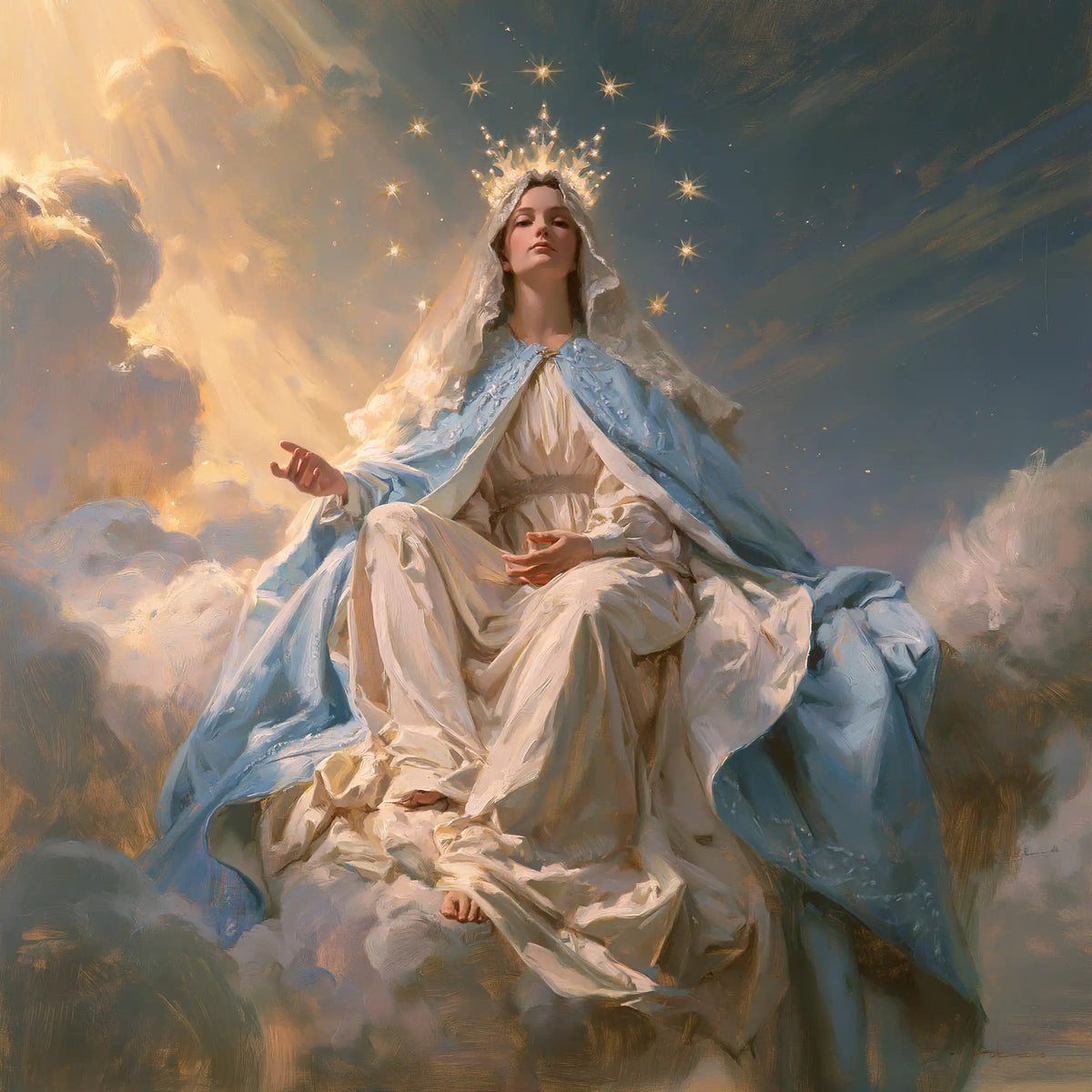 Mary, Queen of Heaven — Repose Between Azure and Dawn
