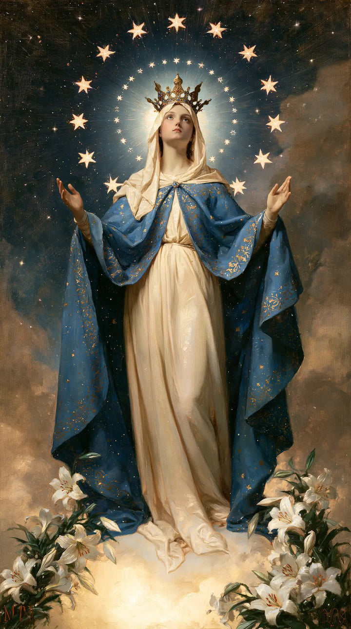 Mary, Queen of Heaven — Raised Palms in the Stellar Garden